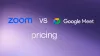 Zoom vs. Google Meet Pricing